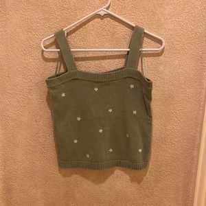 Loft Embroidered Daisy Knit Tank